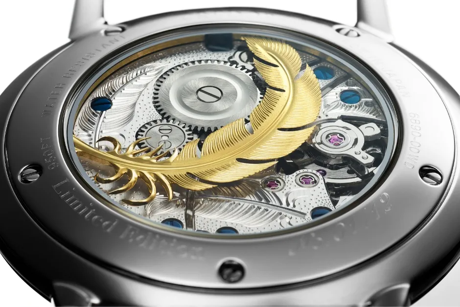 The photo of engraved movement